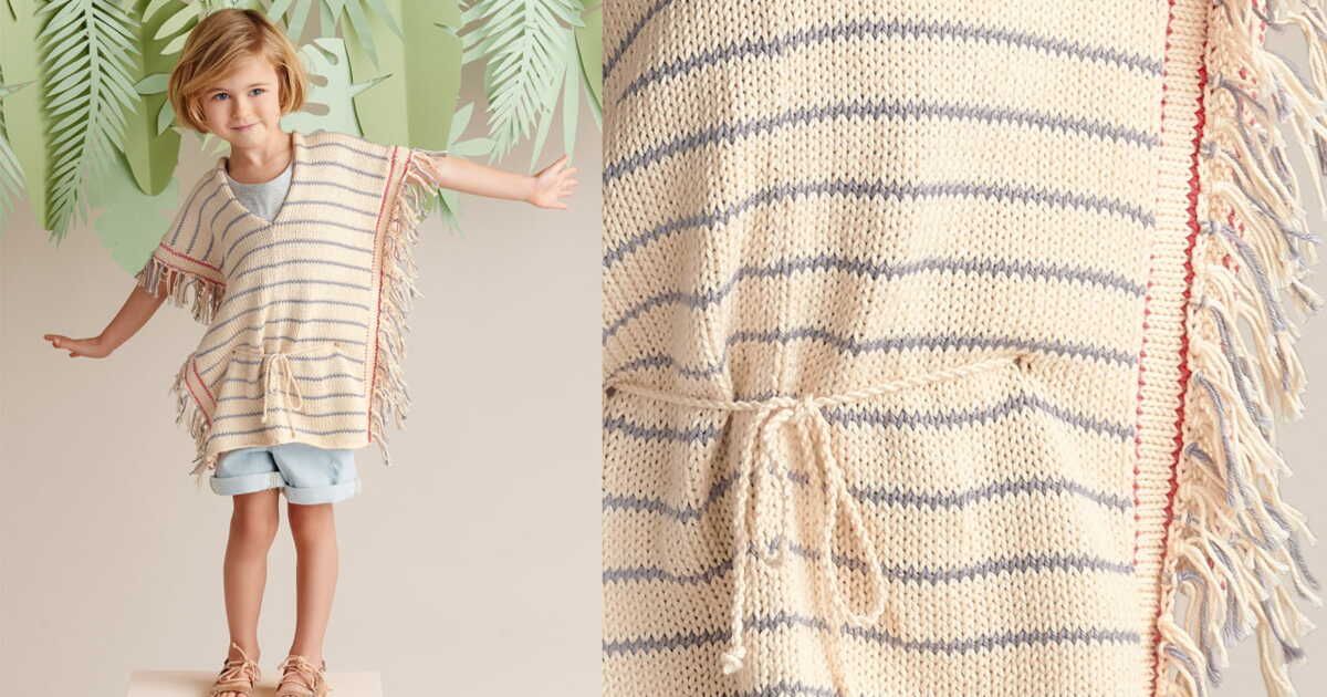 Poncho à rayures pour enfant : confort et style toute la saison