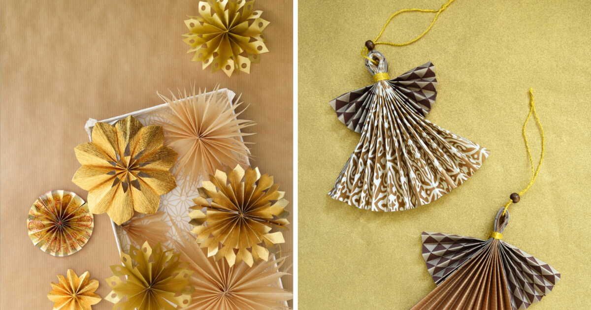 Décoration festive : le tuto pour réaliser des étoiles et des anges en papier pliés