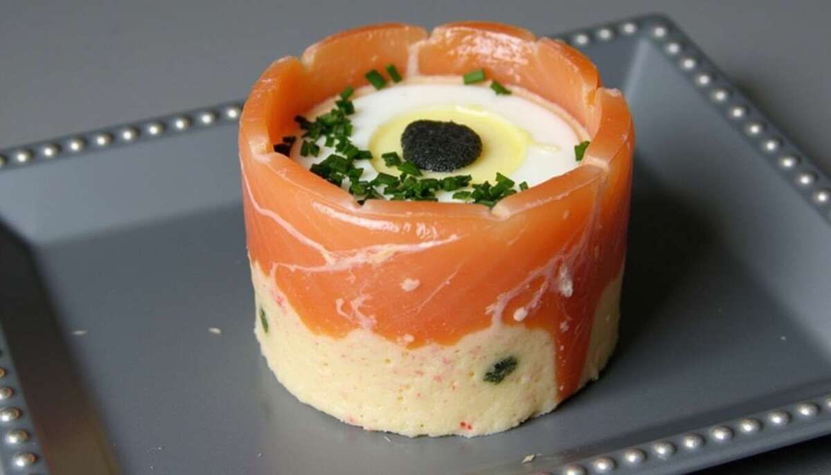 L'aspic de saumon et crevettes, l'élégance à table