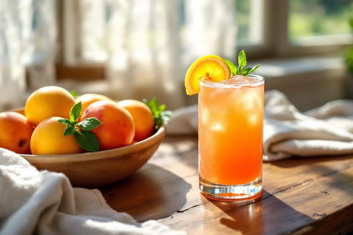 Un cocktail d'été audacieux : découvrez la paloma à la nectarine jaune et pamplemousse