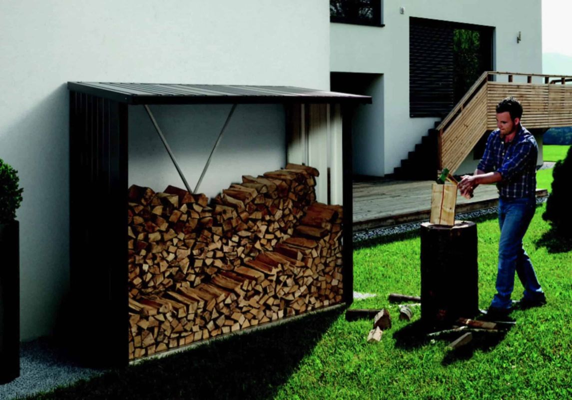offrez à votre bois de chauffage un abri design et durable à moins de 750 € chez castorama