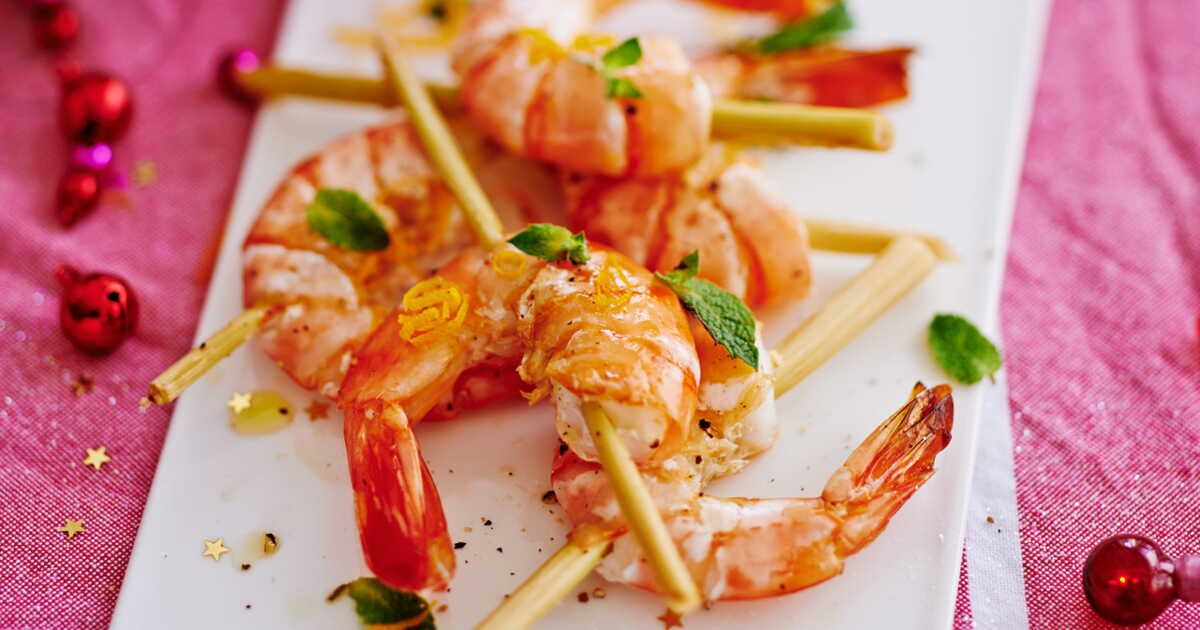 Une explosion de saveurs : gambas royales flambées au whisky mandarine