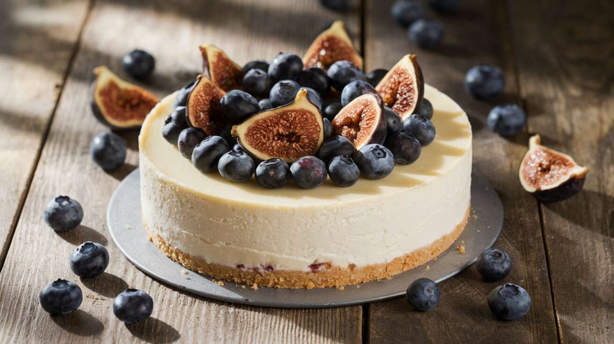 Succombez au cheesecake au fromage frais, myrtilles et figues