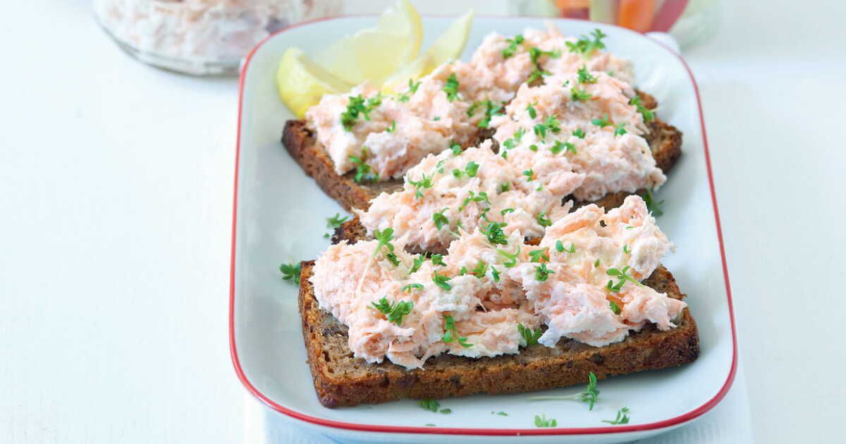 Tartine de rillettes de saumon au fromage frais