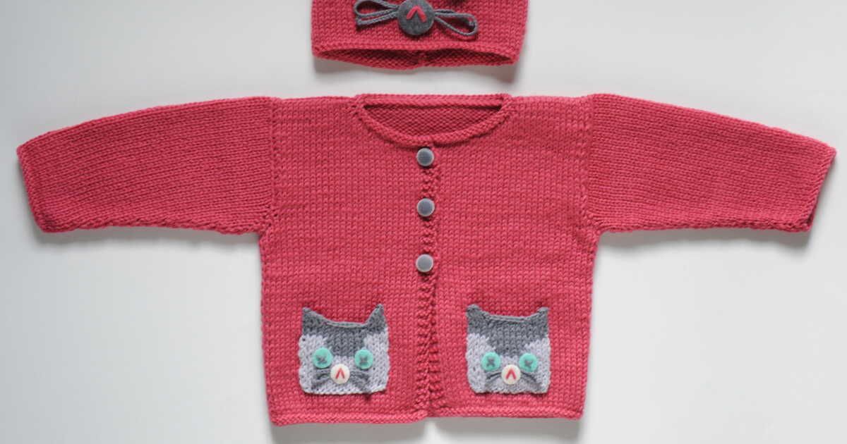 Un adorable gilet chat à tricoter pour les tout-petits