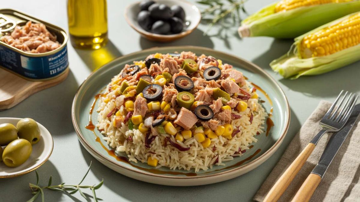 salade de riz express : un délice ensoleillé prêt en un clin d'œil